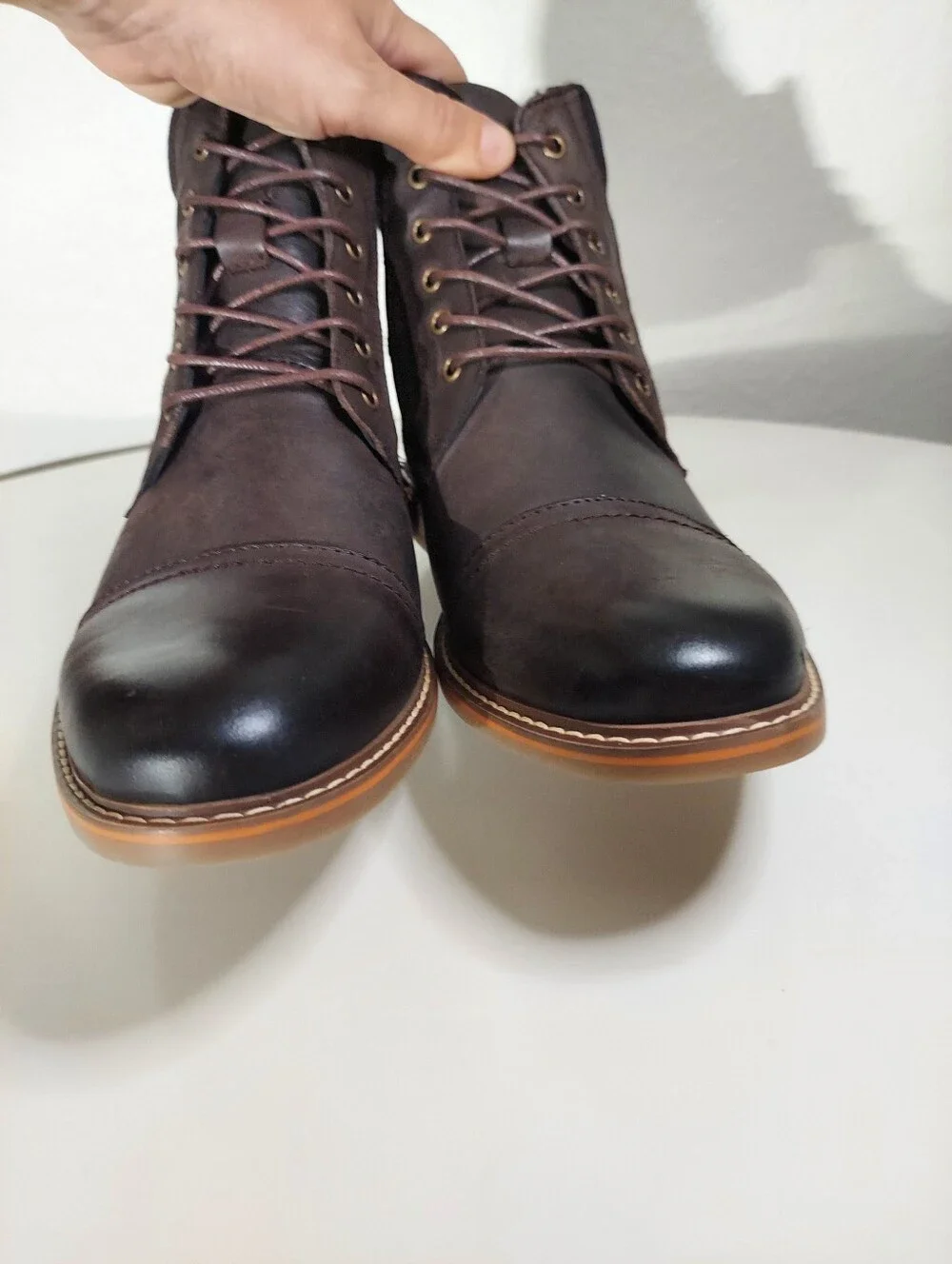 English Laundry Brown Leather Cap Toe Lace Up Billy Boot Men's Size 9 W/ Box